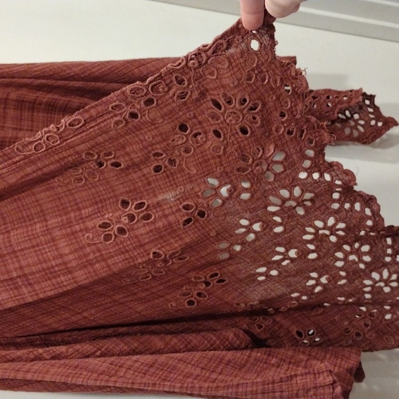 Free People One Eyelet Mauve Amaira Kimono Shrug/Cardigan Sz XS/S-Boho Festival - Picture 5 of 7